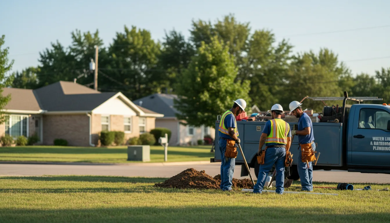 Residential water line and bathroom plumbing service in Baxter, IA